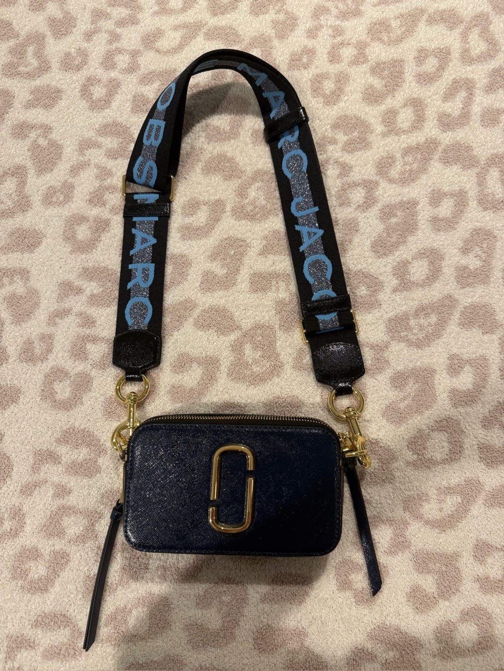 Marc Jacobs Navy & Black Snapshot Camera Bag with Logo Strap